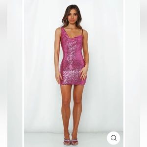 Hello Molly Citadel Skies Dress Pink Sequins